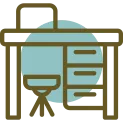 Desk Linear Circle Icon