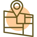 Map Linear Circle Icon