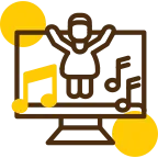 Dance Yellow Lieanr Circle Icon
