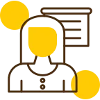 Teacher Yellow Lieanr Circle Icon