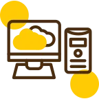 Computer Yellow Lieanr Circle Icon