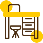 Desk Yellow Lieanr Circle Icon