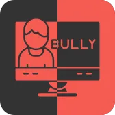 E-bullying Red Inverse Icon