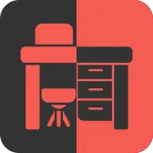 Desk Red Inverse Icon