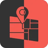 Map Red Inverse Icon