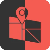 Map Red Inverse Icon
