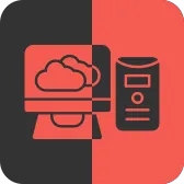 Computer Red Inverse Icon