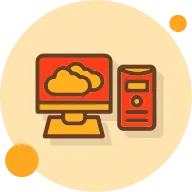 Computer Filled Shadow Cirlce Icon