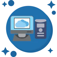 Computer Tailed Color Icon