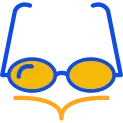 Reading Glasses Flat Two Color Icon