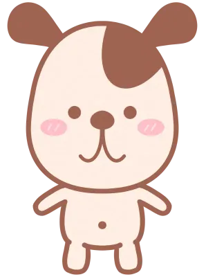Little Puppy Dog Character Cartoon Style