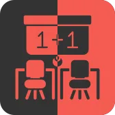 Classroom Red Inverse Icon