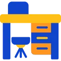 Desk Flat Two Color Icon