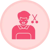 Hairdresser Multicolor Circle Icon