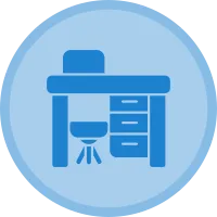Desk Multicolor Circle Icon
