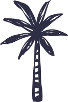 Hand Drawn Palm Tree Vector for Summer Vacation Holidays