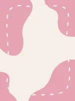 Abstract Pink Wavy Background with Dotted Lines and Cream Center
