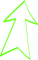 Sketch arrow highlight marker vector illustration. Neon color arrow and pointer, felt marker style