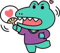 우치와 부채를 들고 응원하는 아고
