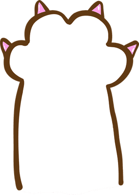 Cute Cat Paw with nails Cartoon Doodle
