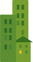 Green City Buildings Illustration