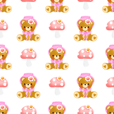 Cute Teddy Bear seamless PNG