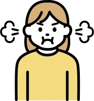 볼에 바람 불고 화난 모습