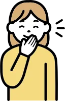 손 모아 웃고 있는 모습