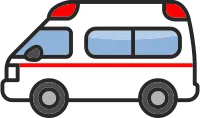 シンプルでかわいい救急車のイラスト