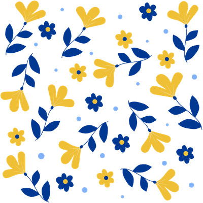 cute floral pattern with blue and yellow flowers