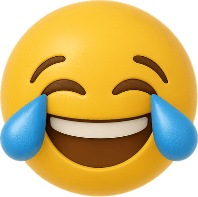 입체 이모지 눈물 흘리며 웃는 얼굴