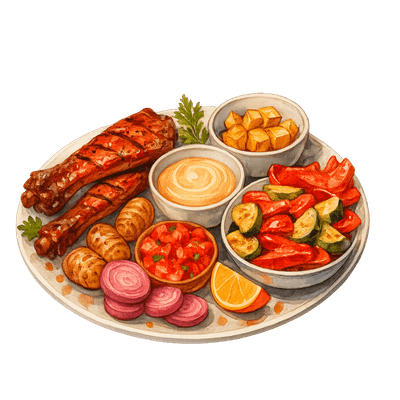 ummer BBQ Grill Party Clipart  Backyard Barbecue PNG Picnic Food Grill Illustration