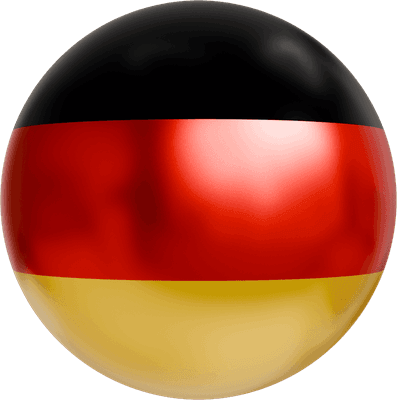 3d glossy germany flag sphere