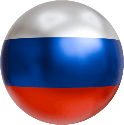 3d glossy russia flag sphere