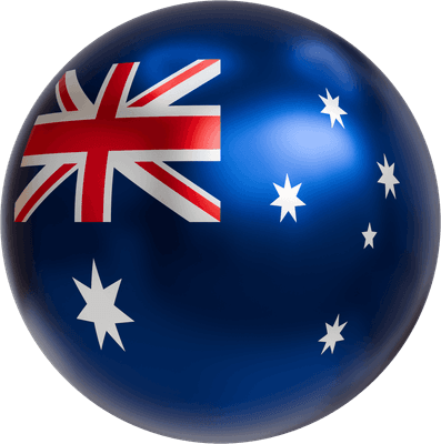 3d glossy australia flag sphere