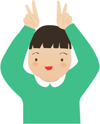 남자 어린이 손 브이 사진 포즈 일러스트