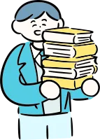 마루가족 학생 유우군 여러 책을 들고 웃고 있는 모습
