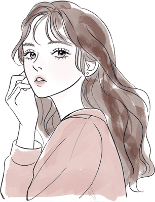수채화 드로잉 여성