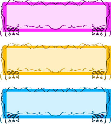 Text box colorful purple yellow blue frame