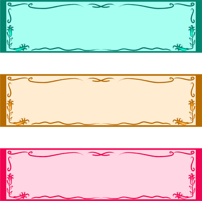 Text box colorful green brown pink frame illustration