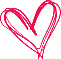 Hand drawn heart shape illustration. Kawaii clipart