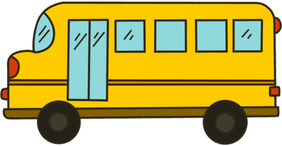 School bus flat design cartoon style illustration design for educational kids children