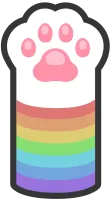 Pastel Rainbow Cat Paw