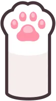 Cream and White Cat Paw