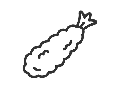 エビフライのアイコンのイラスト