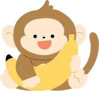 바나나를 안고 있는 원숭이 캐릭터