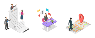 3D Isometric Flat  Illustration of Business Profile, Customer Service For Personal Assistant