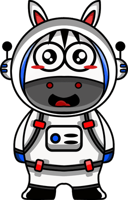 Cute Zebra Astronaut in Space Suit