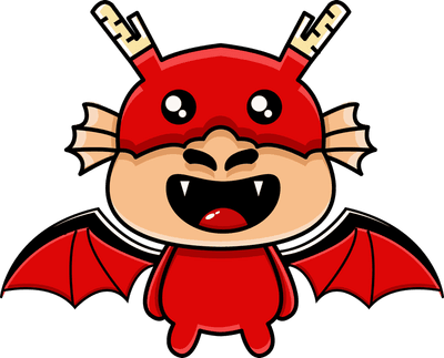 Cute Red Dragon Character