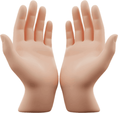 Two open hands palms up 3d render